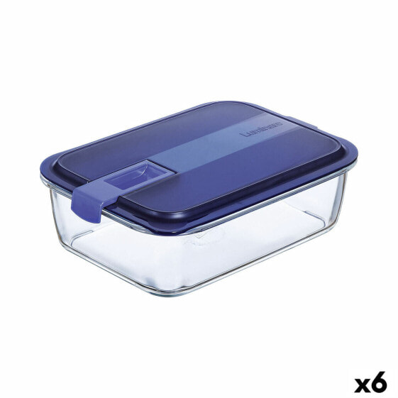 Герметичная коробочка для завтрака Luminarc Easy Box Синий Cтекло (6 штук) (1,97 l)