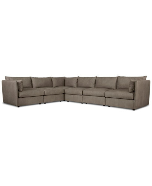 CLOSEOUT! Preston Leather 6-Pc. Sectional, Created for Macy's