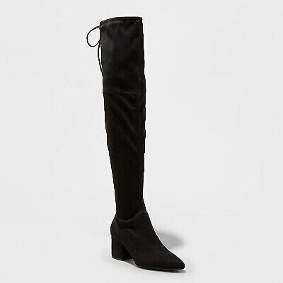 Women's Greta Tall Dress Boots - A New Day Black 7