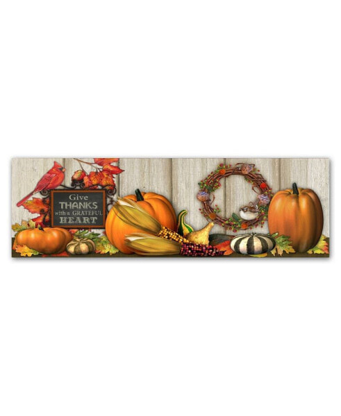 Jean Plout 'Give Thanks with a Grateful Heart' Canvas Art - 19" x 6" x 2"