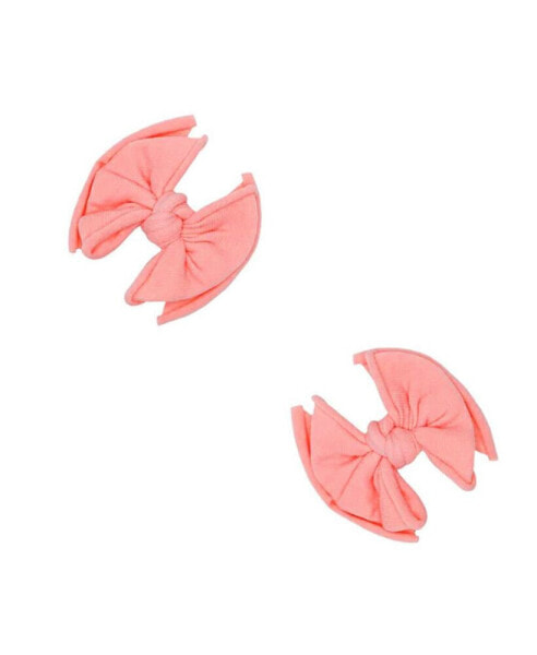 Infant-Toddler 2-pack Baby Fab-Bow-Lous Hair Clips for Girls
