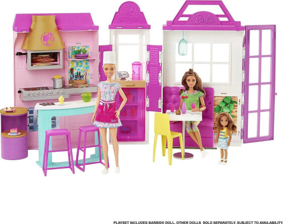 Barbie GMW07 Food Truck Vehicle Playset with 30+ Accessories, Girls Toy from 3 Years