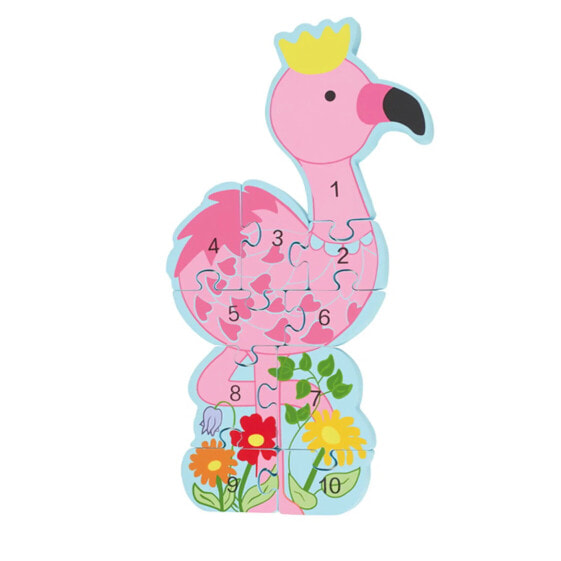 Zahlenpuzzle Flamingo