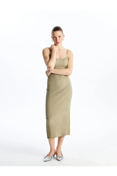LCW U Yaka Düz Askılı Kadın Elbise