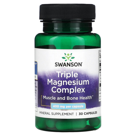 Swanson, Тройной комплекс магния, 400 мг, 30 капсул