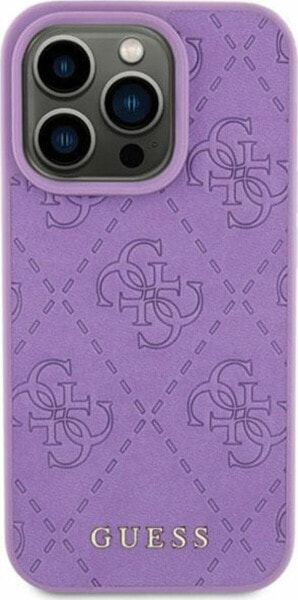 Guess Guess GUHCP15SP4EPMU iPhone 15 / 14 / 13 6.1" fioletowy/light purple hardcase Leather 4G Stamped