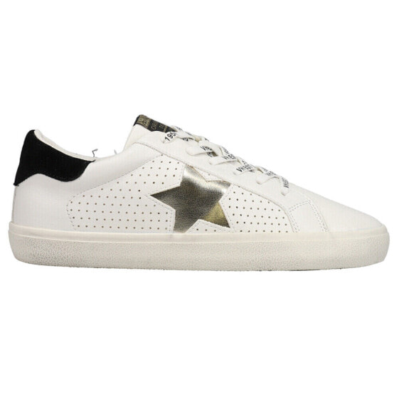Vintage Havana Gadol Perforated Womens Black, Gold, White Sneakers Casual Shoes