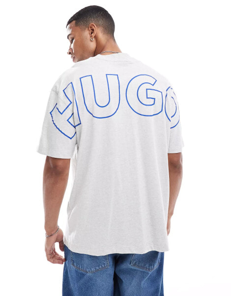 HUGO Blue nouveres relaxed fit t-shirt in grey