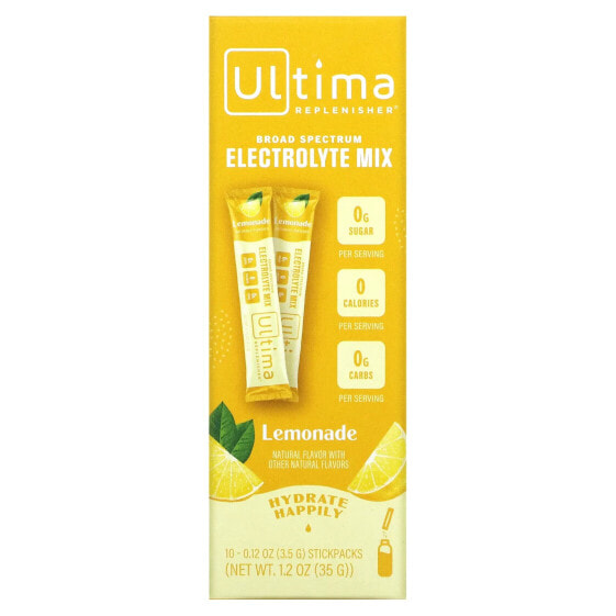 Ultima Replenisher, Электролит в порошке, Лимонад, 10 пакетов, 0,12 унции (3,5 г) каждый