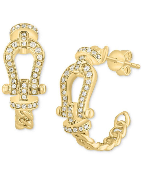 EFFY® Diamond Horseshoe Buckle Hoop Earrings (1/4 ct. t.w.) in 14k Gold