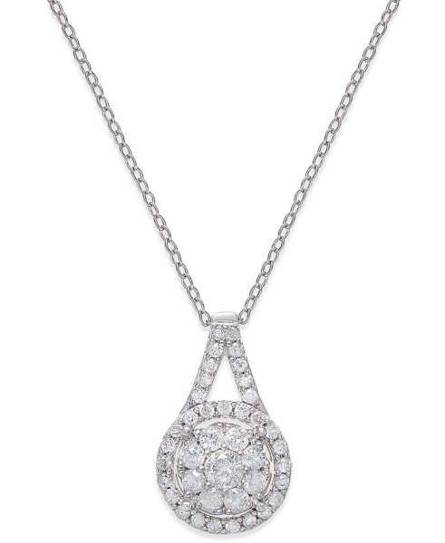 Diamond Pendant 18" Necklace (1/2 ct. t.w.) in Sterling Silver