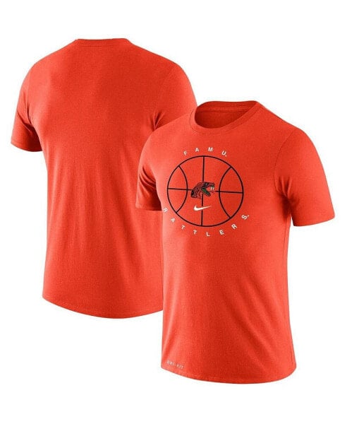 Men's Orange Florida A&M Rattlers Basketball Icon Legend Performance T-shirt