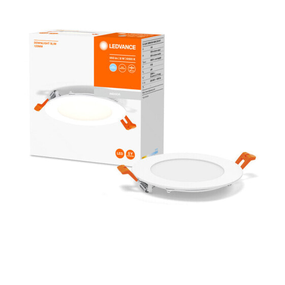 Ledvance Downlight Slim - Recessed lighting spot - 8 W - 6500 K - 550 lm - 220 - 240 V - Orange - White