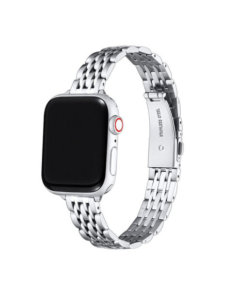 Rainey Skinny Silver-tone Stainless Steel Alloy Link Band for Apple Watch, 38mm-40mm