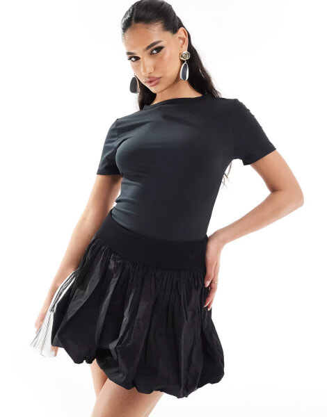 Missyempire slinky fitted t-shirt in black