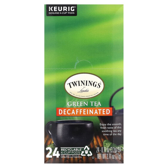 Twinings, Зеленый чай, без кофеина, 24 капсулы, по 3,2 г (0,11 унции)