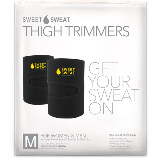 Sweet Sweat, Thigh Trimmers, Medium, Black & Yellow, 1 Pair