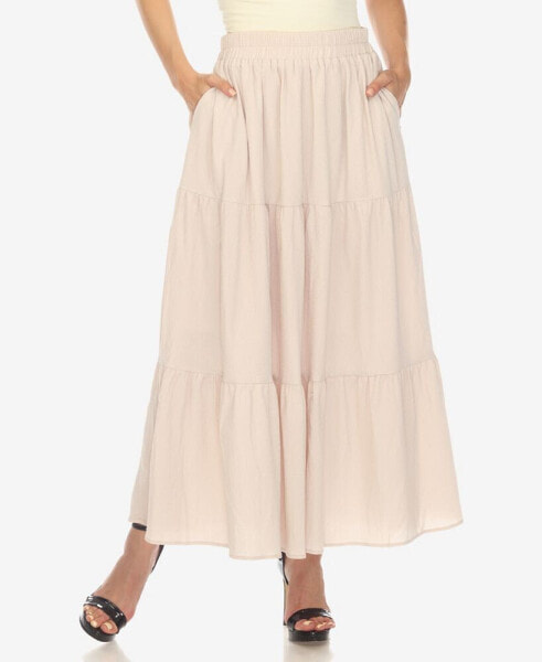 Юбка White Mark Pleated Tiered Maxi
