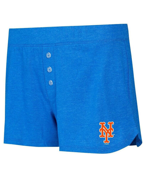 Women's Royal New York Mets Meter Knit Long Sleeve T-shirt and Shorts Set