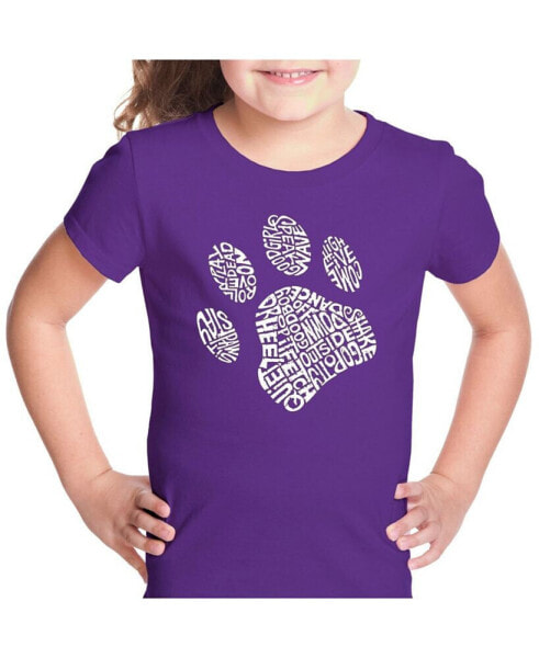 Big Girl's Word Art T-shirt - Dog Paw