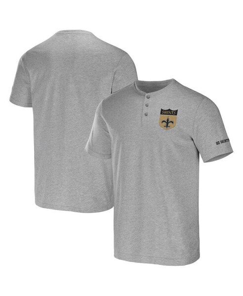 Men's NFL x Darius Rucker Collection by Heather Gray New Orleans Saints Henley T-shirt