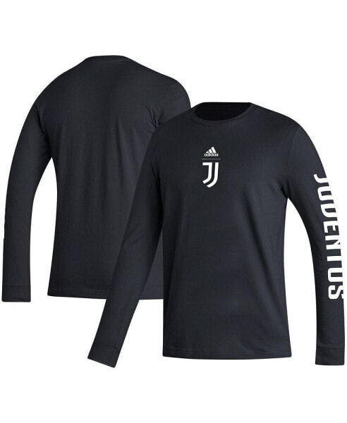 Men's Black Juventus Team Crest Long Sleeve T-shirt