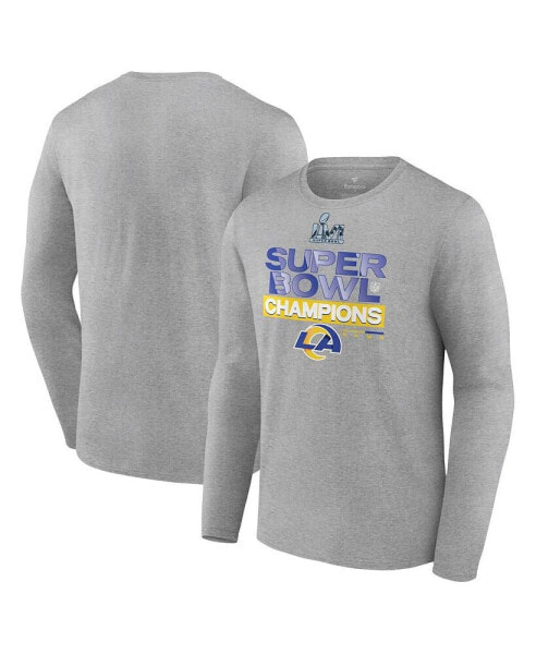 Men's Heathered Gray Los Angeles Rams Super Bowl LVI Champions Locker Room Trophy Collection Long Sleeve T-shirt