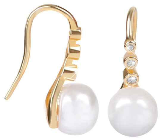 Gold plated silver earrings with JL0411 right pearl