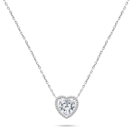 Dazzling silver necklace with glittering heart NCL70W