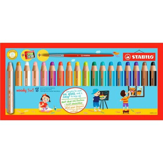 Цветные карандаши Stabilo Woody 3 in 1 3-в-1 Разноцветный