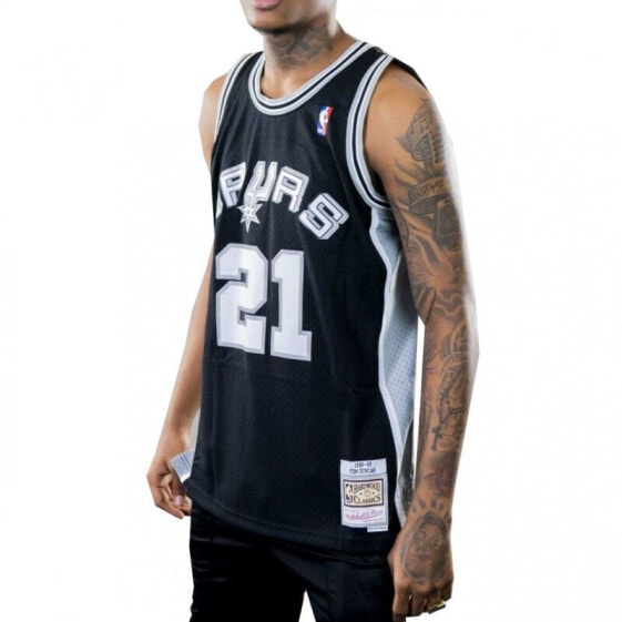 Mitchell & Ness NBA Swingman San Antonio Spurs Tim Duncan T-Shirt SMJYGS18208-SASBLCK98TDU