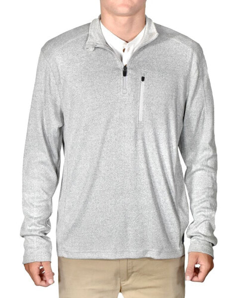 Men's Micro-Rib Quarter-Zip Ribbed Sweater