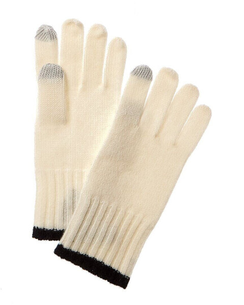 Phenix Jersey Tipped Cashmere Tech Gloves Women's White