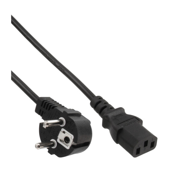 InLine power cable - CEE 7/7 angled / 3pin IEC C13 male - 1.5m