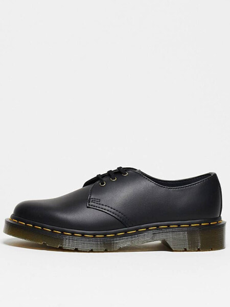 Dr Martens Vegan 1461 3 eye shoes in black felix rub off