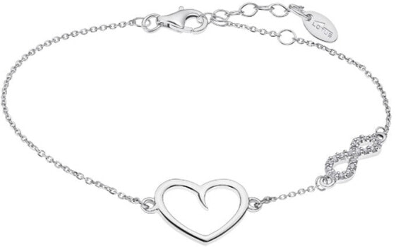 Romantic silver bracelet Heart and infinity LP1819-2 / 1