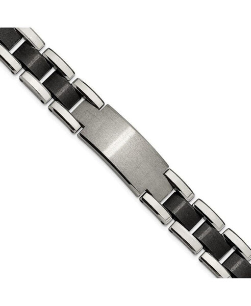 Tungsten Brushed and Polished Black IP-plated Bracelet