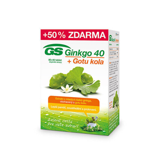 Green-Swan GS Ginkgo 40 + Gotu kola 80  Экстракт листьев гинкго болоба 40 + готу кола 80  +40 таблеток в подарок