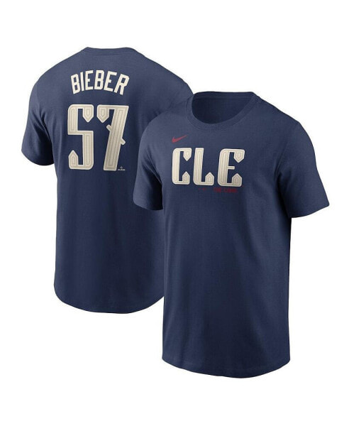 Men's Shane Bieber Cleveland Guardians 2024 City Connect Name Number T-Shirt