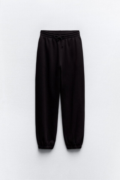 Plush basic jogger trousers