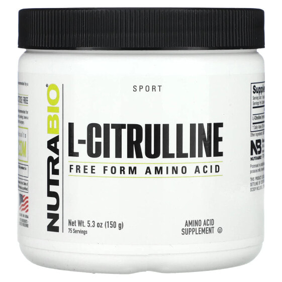 Аминокислоты NutraBio L-Citrulline, свободная форма, 150 г