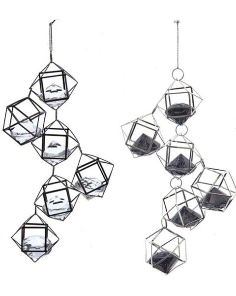 Kurt Adler 5.25In Iron Drops With Gems Set Of 2 Ornaments Multi