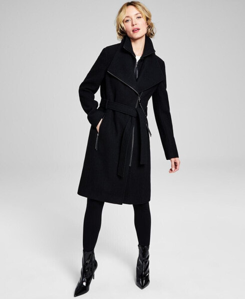 Womens Wool Blend Belted Wrap Coat, Created for Macys