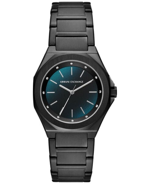 Часы и аксессуары ARMANI EXCHANGE Женские кварцевые черные наручные часы из нержавеющей стали 34 мм