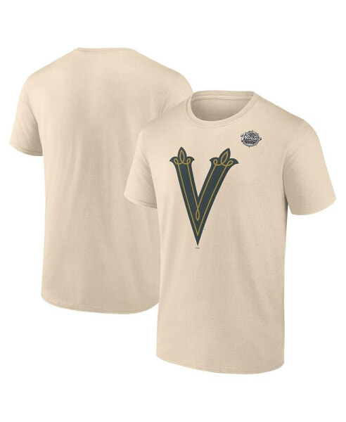 Men's Cream Vegas Golden Knights 2024 NHL Winter Classic Primary Logo T-shirt