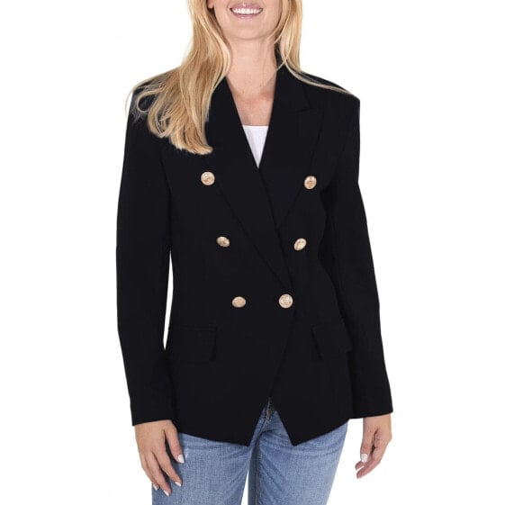 Attitude Unknown Double Breasted Blazer With Metallic Buttons Women's XL Black