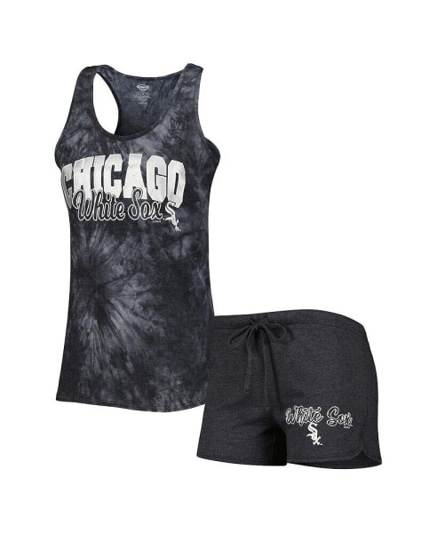 Women's Charcoal Chicago White Sox Billboard Racerback Tank Top and Shorts Sleep Set