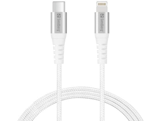 SANDBERG USB-C PD to Lightning MFI 1M - 1 m - Lightning - USB C - Male - Male - White