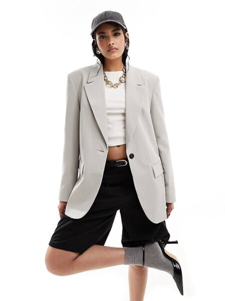 ASOS DESIGN clean blazer in grey