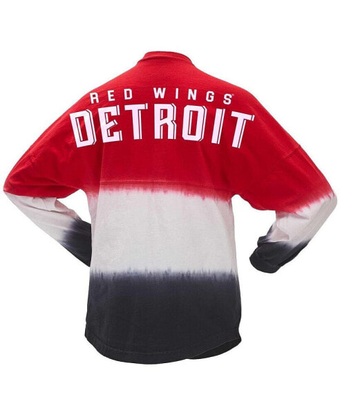 Women's Red, Black Detroit Red Wings Ombre Long Sleeve T-shirt